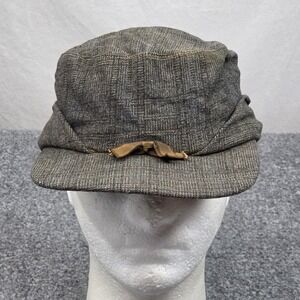 Cadet Cap‎ Womens Newsboy Gray Military Hat Indie Sleaze Americana Soft Grunge